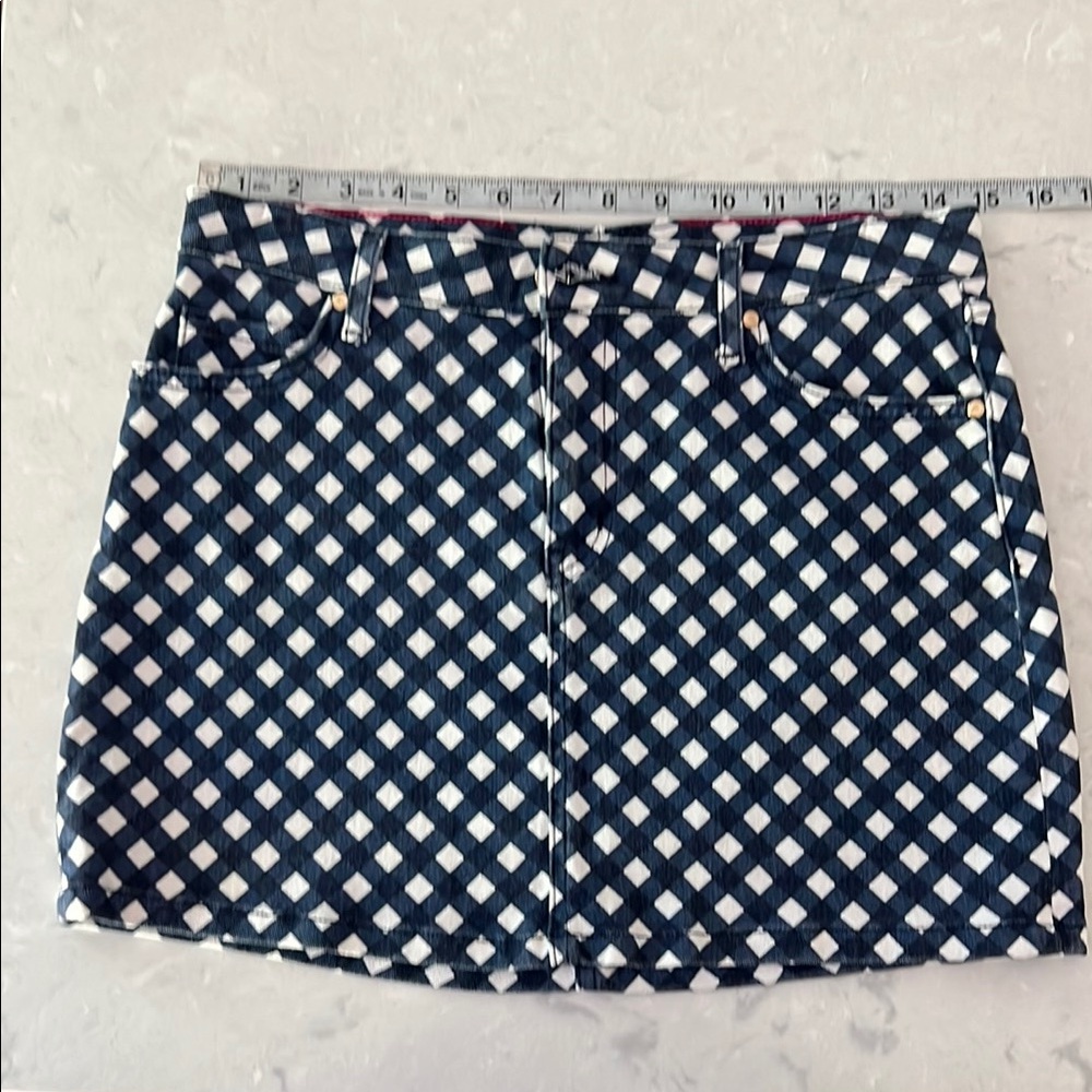 Kate Spade Blue and White Mini Pencil Skirt